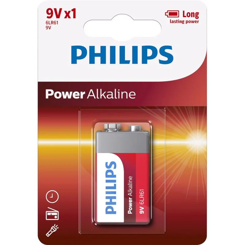 Φωτογραφία προϊόντος: Philips 6LR61P1B/GRS 9V (Αλκαλικές Μπαταρίες Υψηλής Απόδοσης 1τμχ)