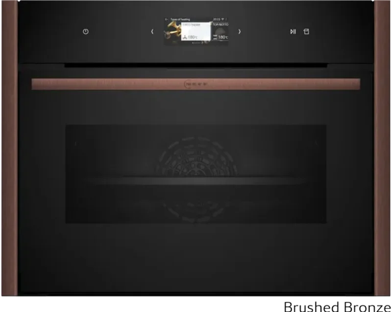 Φωτογραφία προϊόντος: Neff C29FS3AY0 + Z9045BY0 Brushed Bronze (Εντοιχιζόμενος Φούρνος Compact με Λειτουργία Ατμού 47lt)