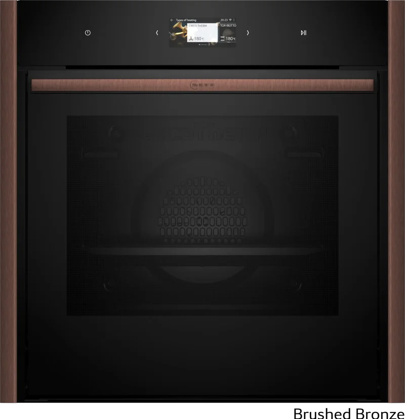 Φωτογραφία προϊόντος: Neff B69CS7MY0 + Z9060BY0 Brushed Bronze (Εντοιχιζόμενος Φούρνος με Πυρόλυση 71lt)