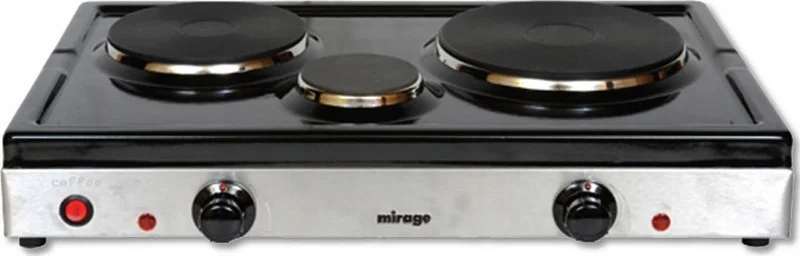 Φωτογραφία προϊόντος: Mirage Pitsilos S3 Black (Επιτραπέζια Εστία Εμαγιέ 3 Ζωνών)