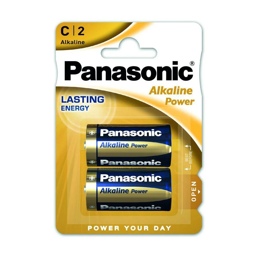 Φωτογραφία προϊόντος: PANASONIC Alkaline Power C μπαταρίες 1.5V αλκαλικές μπαταρίες C 2 τμχ (LR14/2BP)