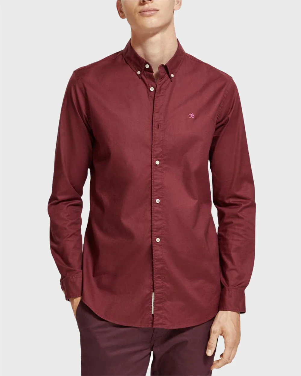 Φωτογραφία προϊόντος: SCOTCH & SODA ESSENTIAL SOLID OXFORD ΑΝΔΡΙΚΟ ΠΟΥΚΑΜΙΣΟ - 174523 ΜΠΟΡΝΤΩ