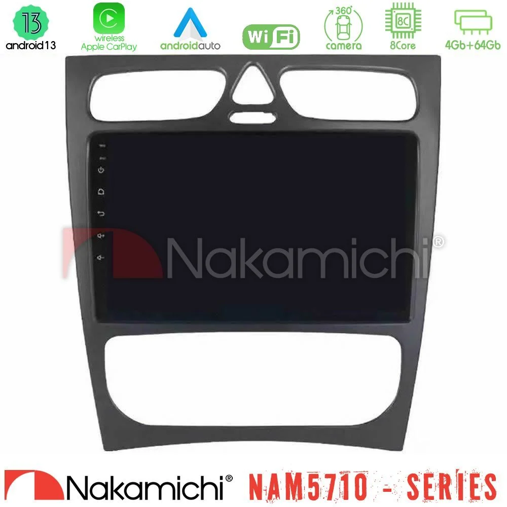 Φωτογραφία προϊόντος: Nakamichi NAM5710 Series 8Core Android13 4+64GB Mercedes C Class (W203) Navigation Multimedia Tablet 9