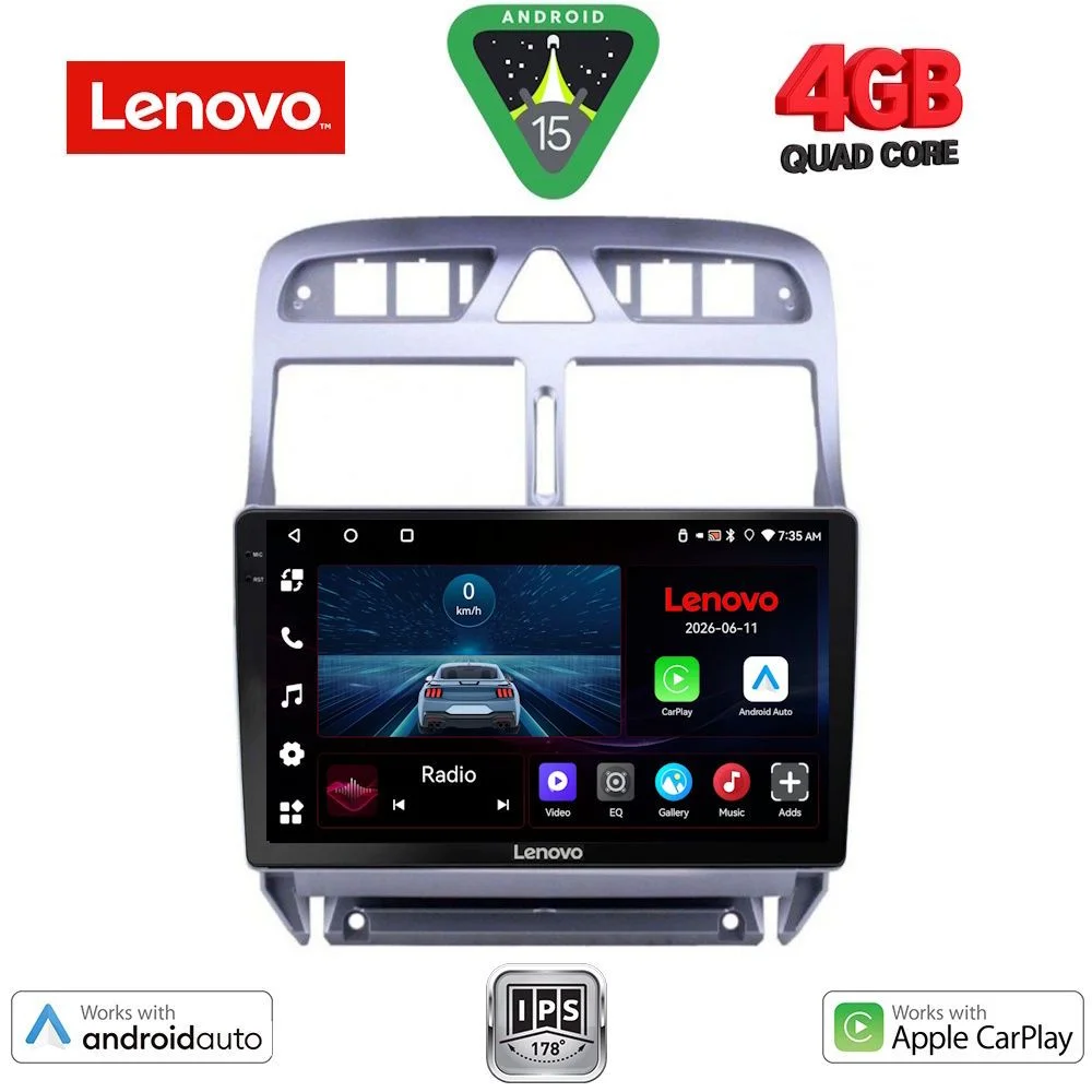 Φωτογραφία προϊόντος: LENOVO LVE 8512_GPS (9inc) MULTIMEDIA TABLET for PEUGEOT 307 mod. 2001-2008