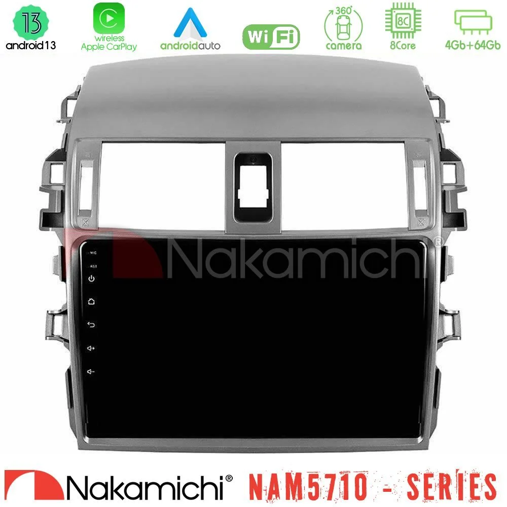 Φωτογραφία προϊόντος: Nakamichi NAM5710 Series 8Core Android13 4+64GB Toyota Corolla 2008-2010 Navigation Multimedia Tablet 9