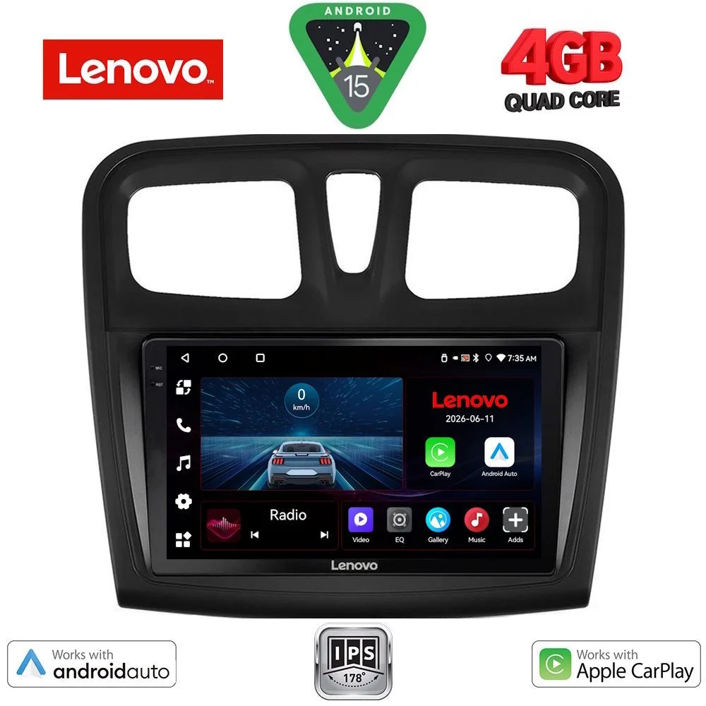 Φωτογραφία προϊόντος: LENOVO LVE 8108SQ_CPAA (9inc) MULTIMEDIA TABLET for DACIA LOGAN – SANDERO mod. 2012-2019