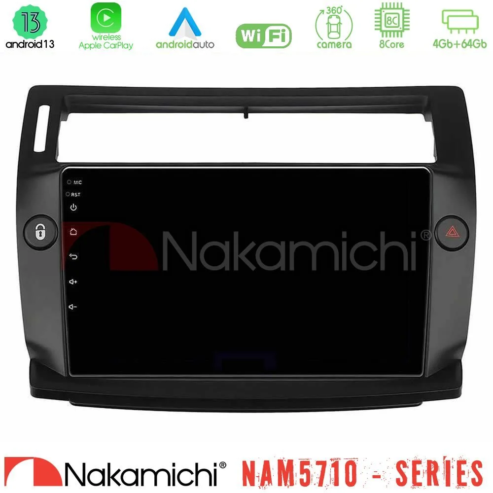 Φωτογραφία προϊόντος: Nakamichi NAM5710 Series 8Core Android13 4+64GB Citroen C4 2004-2010 Navigation Multimedia Tablet 9 (μαύρο χρώμα)