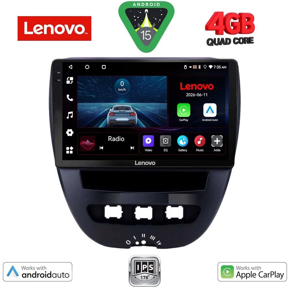 Φωτογραφία προϊόντος: LENOVO LVE 8707_CPAA (10inc) MULTIMEDIA TABLET for CITROEN C1-PEUGEOT 107-TOYOTA AYGO mod. 2005-2014