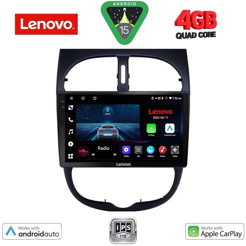 Φωτογραφία προϊόντος: LENOVO LVE 8506_CPAA (9inc) MULTIMEDIA TABLET for PEUGEOT 206 mod. 1998-2006