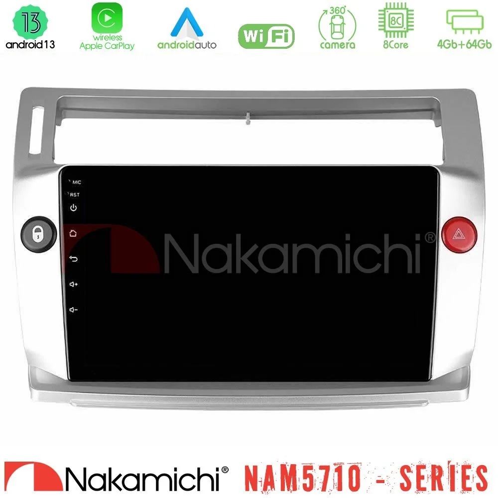 Φωτογραφία προϊόντος: Nakamichi NAM5710 Series 8Core Android13 4+64GB Citroen C4 2004-2010 Navigation Multimedia Tablet 9