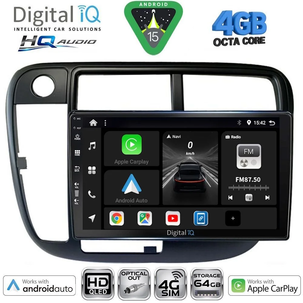 Φωτογραφία προϊόντος: DIGITAL IQ BXK 19186_CPAA CLIMA (9inc) MULTIMEDIA TABLET for HONDA CIVIC mod. 1995-2001
