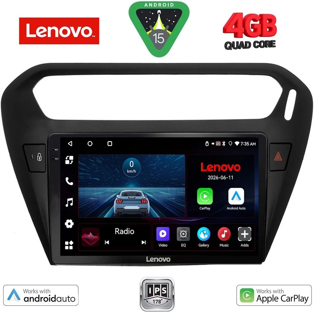 Φωτογραφία προϊόντος: LENOVO LVE 8511BL_CPAA (9inc) MULTIMEDIA TABLET for CITROEN ELYSEE – PEUGEOT 301 mod. 2013-2026 (BLACK)