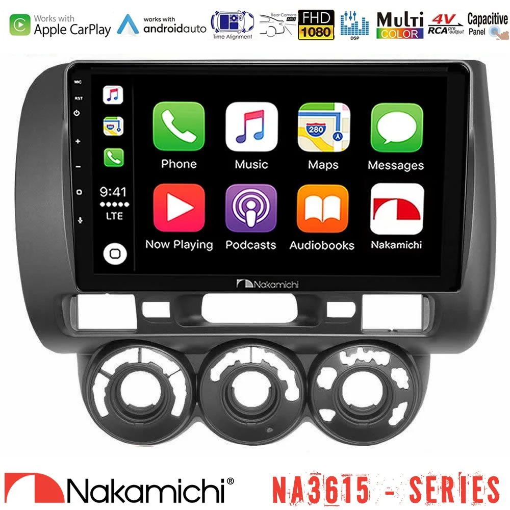 Φωτογραφία προϊόντος: Nakamichi NA3615 Series Με Wireless Carplay & Android Auto Honda Jazz 2002-2008 (Manual A/C) Media Station Tablet 9