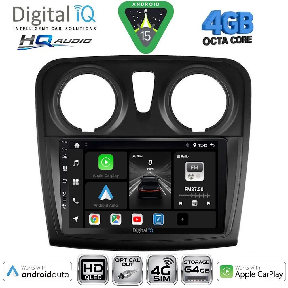 Φωτογραφία προϊόντος: DIGITAL IQ BXK 19108_CPAA (9inc) MULTIMEDIA TABLET for DACIA LOGAN – SANDERO mod. 2012-2019