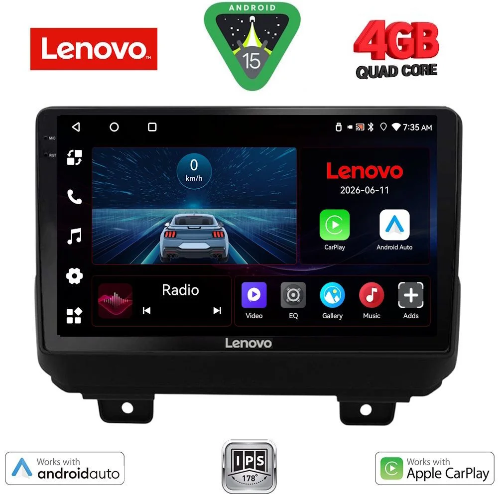 Φωτογραφία προϊόντος: LENOVO LVE 8298_CPAA (9inc) MULTIMEDIA TABLET for JEEP WRANGLER mod. 2018-2026