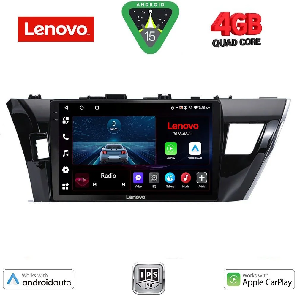 Φωτογραφία προϊόντος: LENOVO LVE 8714SM_CPAA (10inc) MULTIMEDIA TABLET for TOYOTA COROLLA mod. 2013-2016