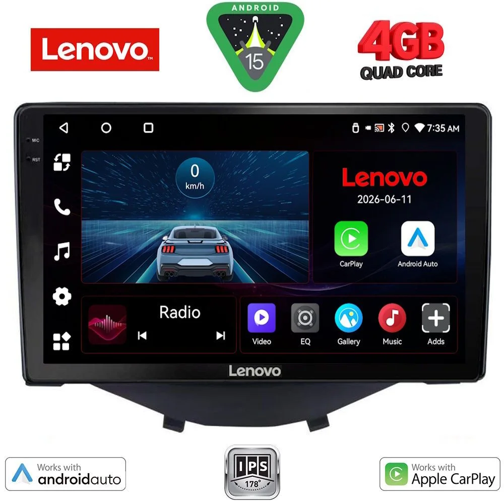 Φωτογραφία προϊόντος: LENOVO LVE 8715_CPAA CLIMA-A/C (9inc) MULTIMEDIA TABLET for CITROEN C1-PEUGEOT 108-TOYOTA AYGO mod. 2014-2022