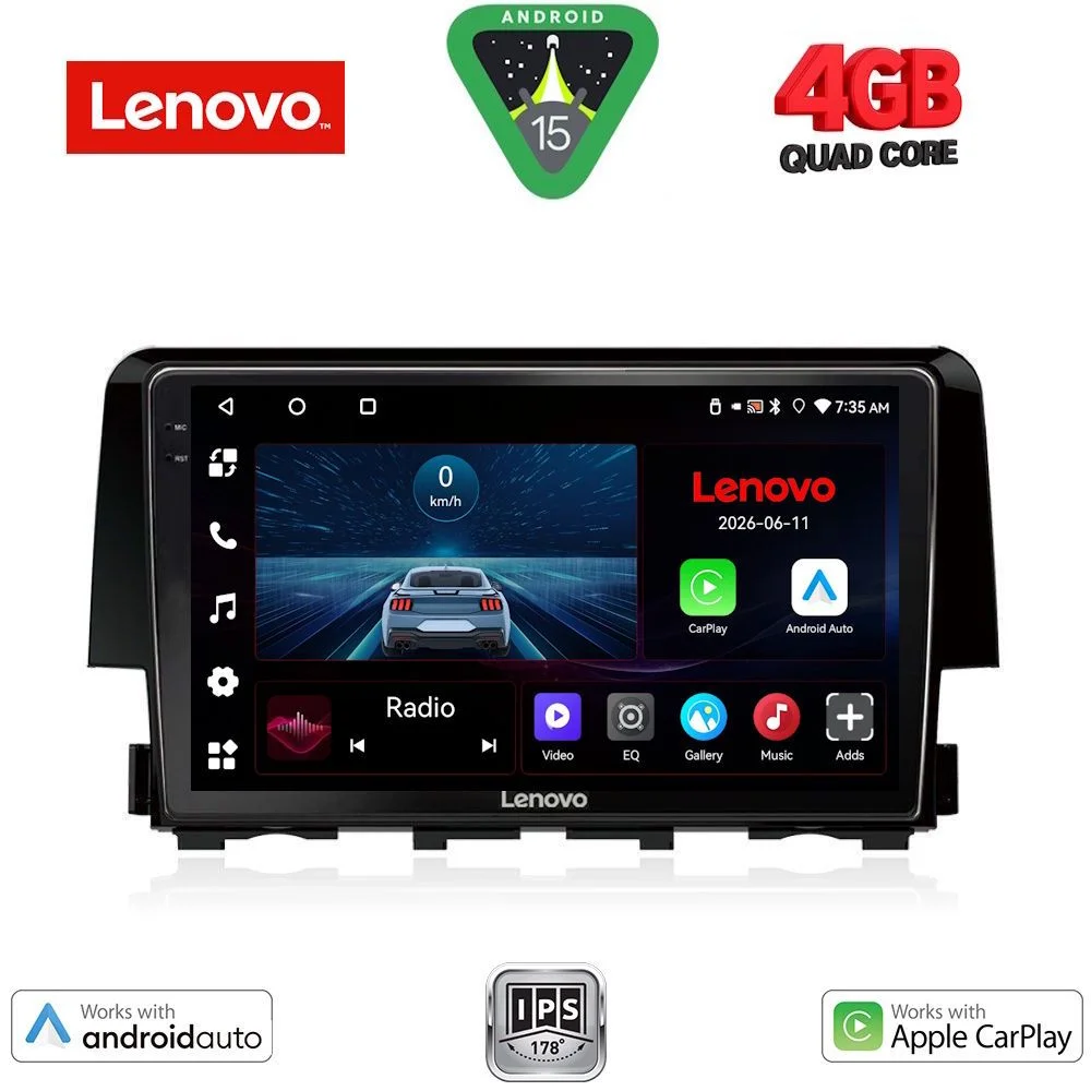 Φωτογραφία προϊόντος: LENOVO LVE 8191_CPAA (9inc) MULTIMEDIA TABLET for HONDA CIVIC mod. 2016-2021