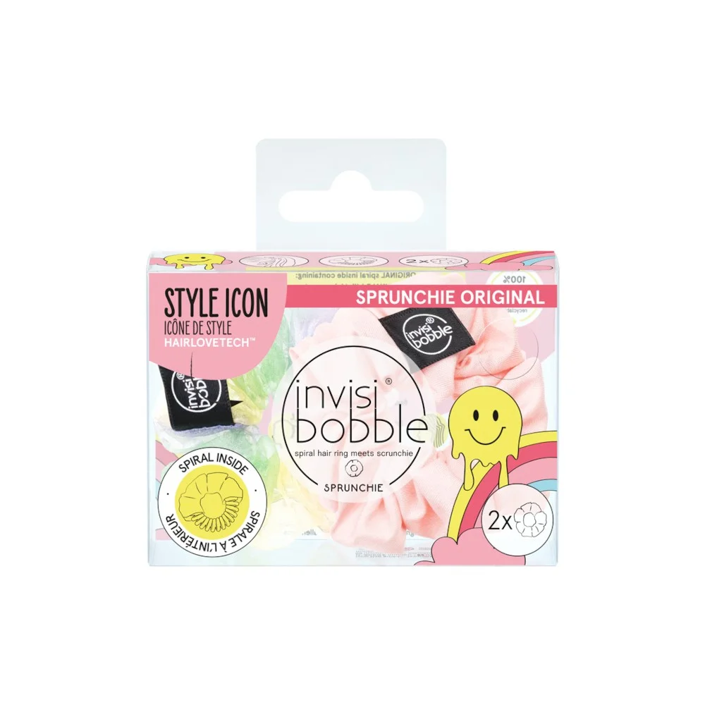 Φωτογραφία προϊόντος: INVISIBOBBLE Sprunchie Original Retro Dreamin Hue-Man Love - Λαστιχάκια Μαλλιών (2τμχ)