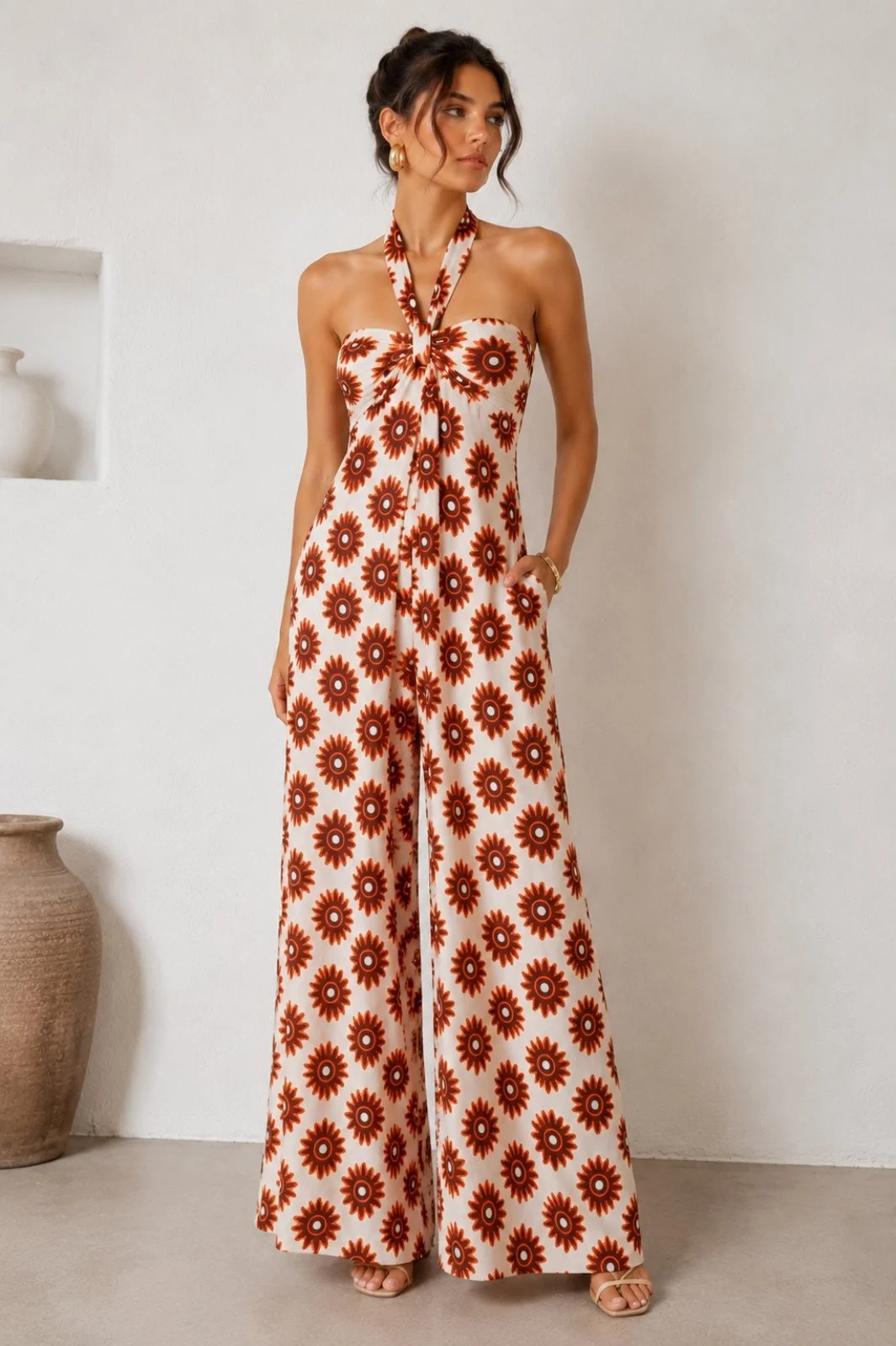 Φωτογραφία προϊόντος: ELUNA Αριάδνη Jumpsuit | Ολόσωμη Φόρμα με Ηλιοτρόπια