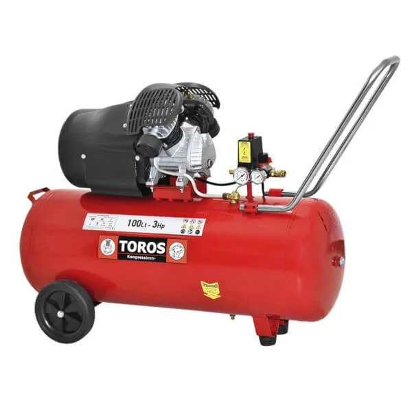 Φωτογραφία προϊόντος: TOROS 40139 Αεροσυμπιεστής Μονομπλόκ 3Hp Λαδιού με Δικύλινδρη Τύπου V Κεφαλή 100Lt