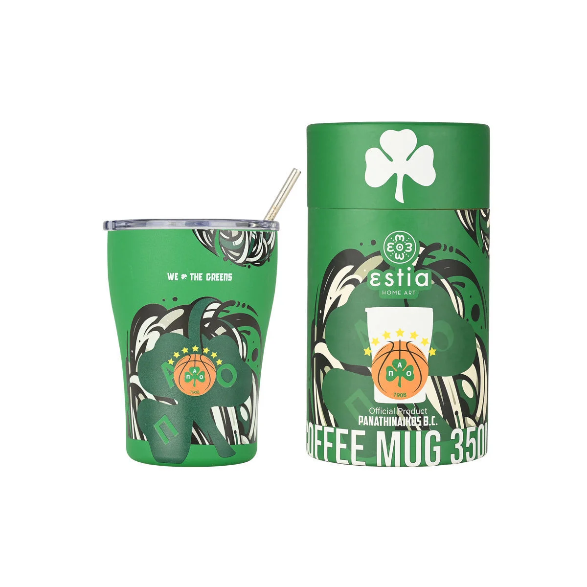 Φωτογραφία προϊόντος: ESTIA ΘΕΡΜΟΣ COFFEE MUG PANATHINAIKOS BC EDITION WE THE GREENS 350ml