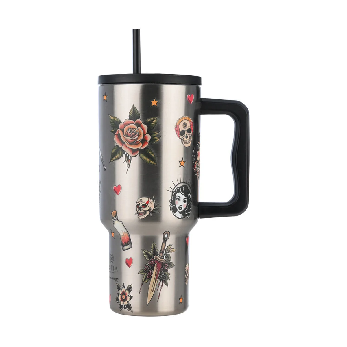Φωτογραφία προϊόντος: ESTIA ΘΕΡΜΟΣ STRAW TUMBLER XL SAVE THE AEGEAN 900ml OLD SCHOOL