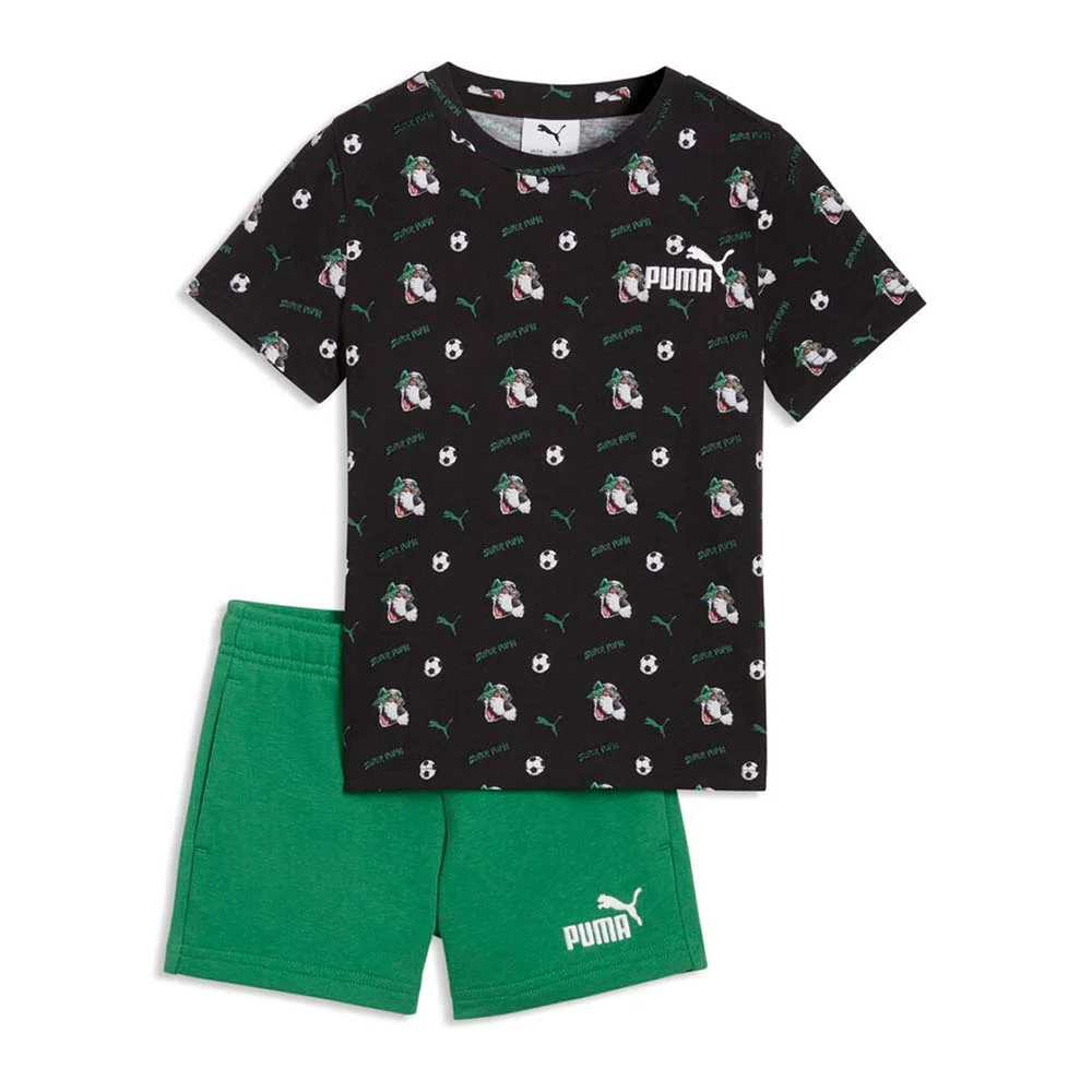 Φωτογραφία προϊόντος: Puma Infant's Super Puma Allover Tee and Shorts Set Μαύρο - Πράσινο 691925-01 (Puma)