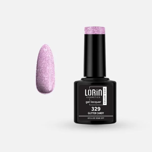 Φωτογραφία προϊόντος: Lorin Cosmetics Lorin Gel Lacquer Ημιμόνιμο Βερνίκι 8ml #329 (Glitter Candy)