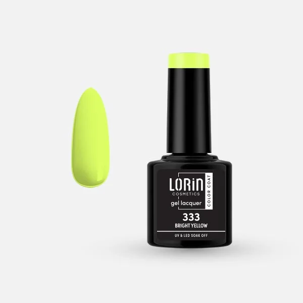 Φωτογραφία προϊόντος: Lorin Cosmetics Lorin Gel Lacquer Ημιμόνιμο Βερνίκι 8ml. #333 (Bright Yellow)