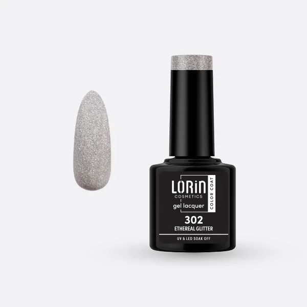 Φωτογραφία προϊόντος: Lorin Cosmetics Lorin Gel Lacquer Ημιμόνιμο Βερνίκι 8ml #302 (Ethereal Glitter)