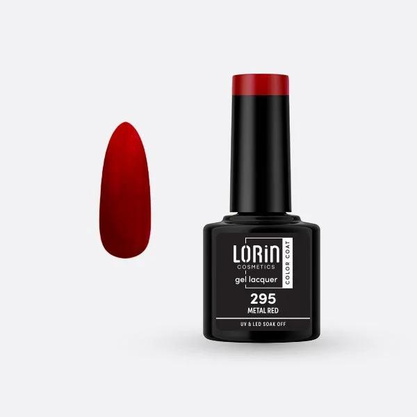 Φωτογραφία προϊόντος: Lorin Cosmetics Lorin Gel Lacquer Ημιμόνιμο Βερνίκι 8ml. #295 (Metal Red)
