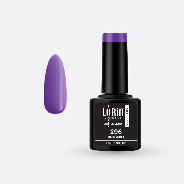 Φωτογραφία προϊόντος: Lorin Cosmetics Lorin Gel Lacquer Ημιμόνιμο Βερνίκι 8ml. #296 (Dark Violet)