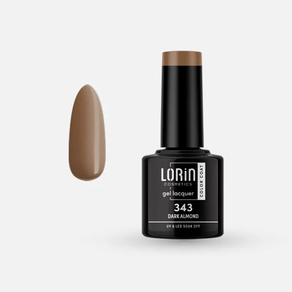 Φωτογραφία προϊόντος: Lorin Cosmetics Lorin Gel Lacquer Ημιμόνιμο Βερνίκι 8ml. #343 (Dark Almond)