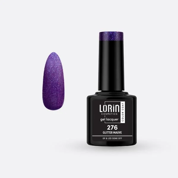 Φωτογραφία προϊόντος: Lorin Cosmetics Lorin Gel Lacquer Ημιμόνιμο Βερνίκι 8ml #276 (Glitter Mauve)