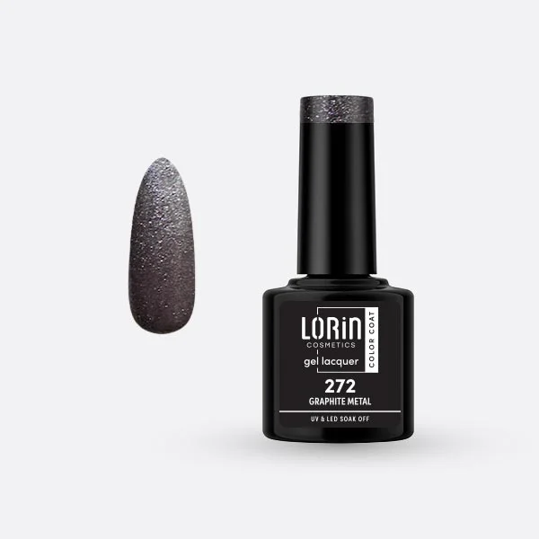 Φωτογραφία προϊόντος: Lorin Cosmetics Lorin Gel Lacquer Ημιμόνιμο Βερνίκι 8ml #272 (Graphite Metal)