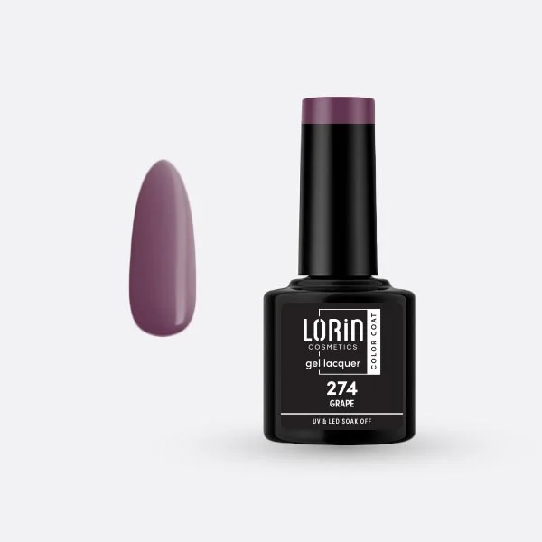 Φωτογραφία προϊόντος: Lorin Cosmetics Lorin Gel Lacquer Ημιμόνιμο Βερνίκι 8ml. #274 (Grape)
