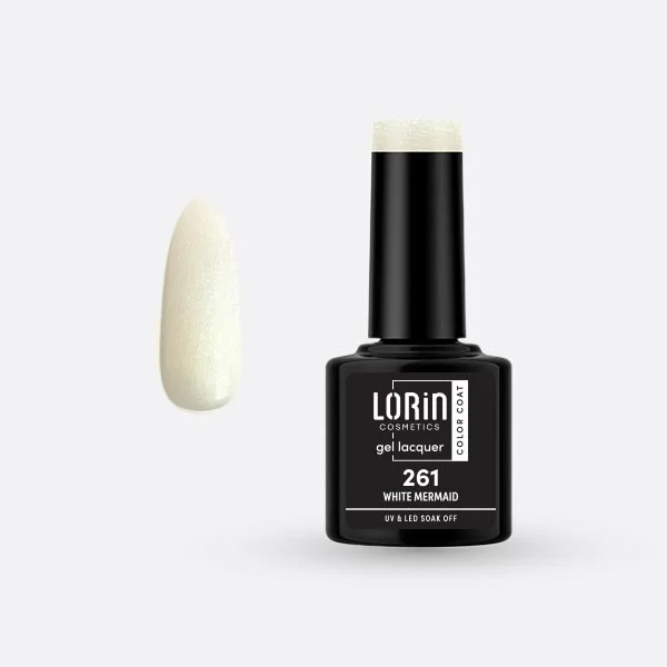 Φωτογραφία προϊόντος: Lorin Cosmetics Lorin Gel Lacquer Ημιμόνιμο Βερνίκι 8ml #261 (White Mermaid)