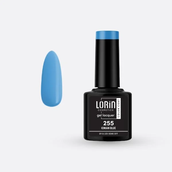 Φωτογραφία προϊόντος: Lorin Cosmetics Lorin Gel Lacquer Ημιμόνιμο Βερνίκι 8ml. #255 (Ionian Blue)