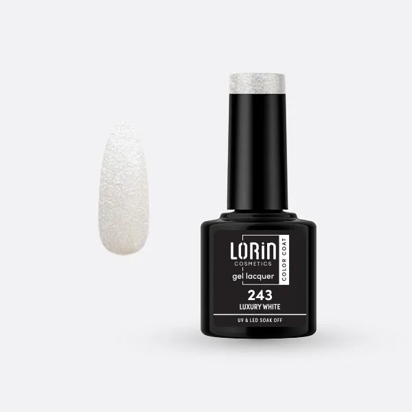 Φωτογραφία προϊόντος: Lorin Cosmetics Lorin Gel Lacquer Ημιμόνιμο Βερνίκι 8ml #243 (Luxury White)
