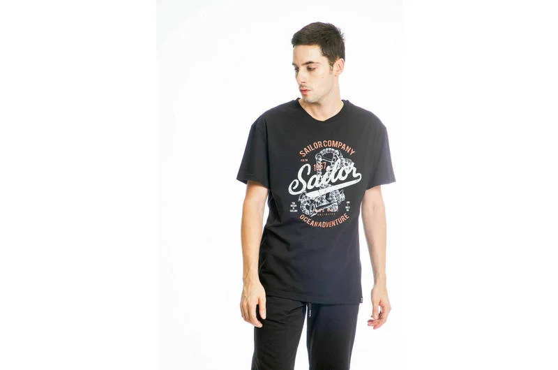 Φωτογραφία προϊόντος: Paco & Co Sailor Ανδρικό T-shirt 13553/Blk Μαύρο