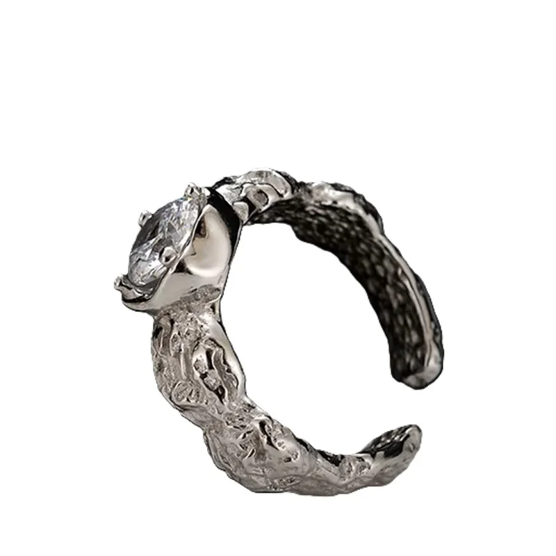 Φωτογραφία προϊόντος: Peach Jewelry Isabella Δαχτυλίδι Ασήμι 925 Ρόδιο Περίτεχνο Με Άσπρο Κρύσταλλο