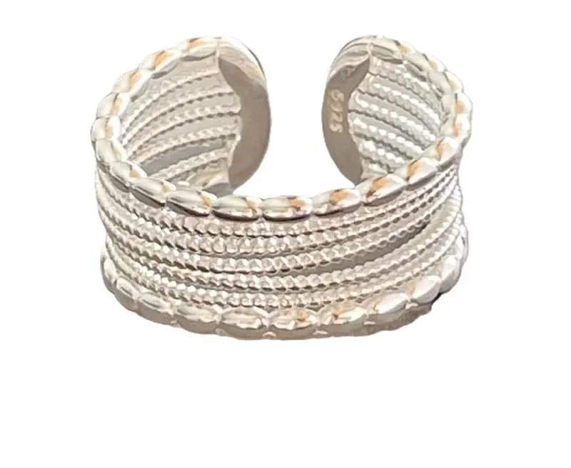 Φωτογραφία προϊόντος: Peach Jewelry Isabella Δαχτυλίδι Ασήμι 925 Ρόδιο Πλεκτό Γραμμικό