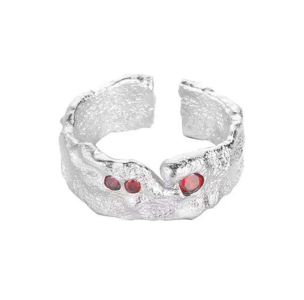Φωτογραφία προϊόντος: Peach Jewelry Isabella Δαχτυλίδι Ασήμι 925 Περίτεχνο Ρόδιο Με Κόκκινα Ζιρκόν