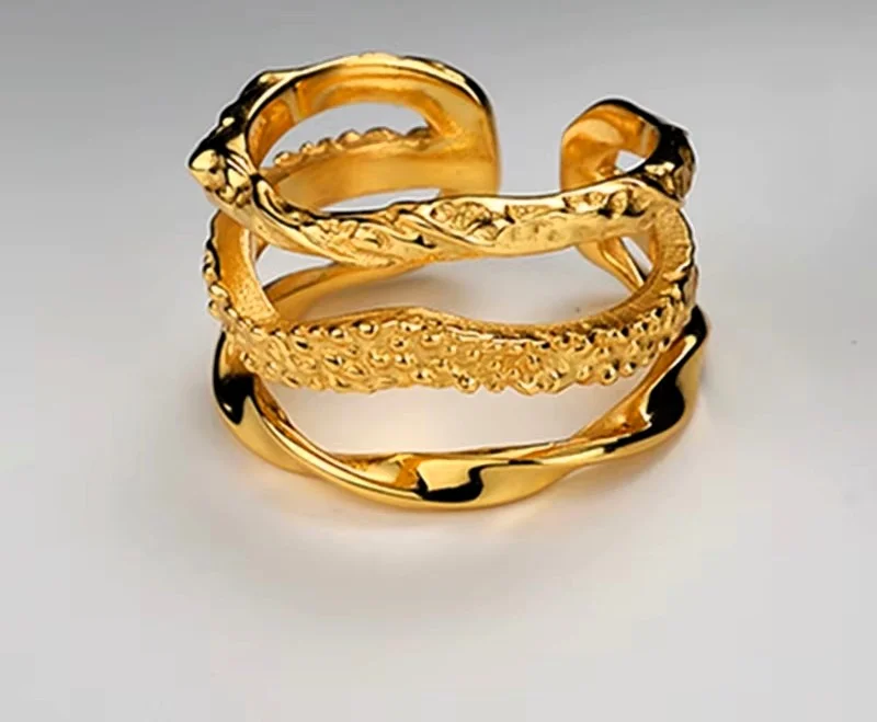Φωτογραφία προϊόντος: Peach Jewelry Isabella Δαχτυλίδι Ασήμι 925 Περίτεχνο Επιχρυσωμένο 18Κ