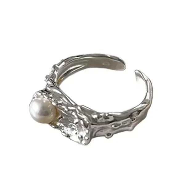 Φωτογραφία προϊόντος: Peach Jewelry Isabella Δαχτυλίδι Ασήμι 925 Περίτεχνο Ρόδιο Με Φυσική Πέρλα