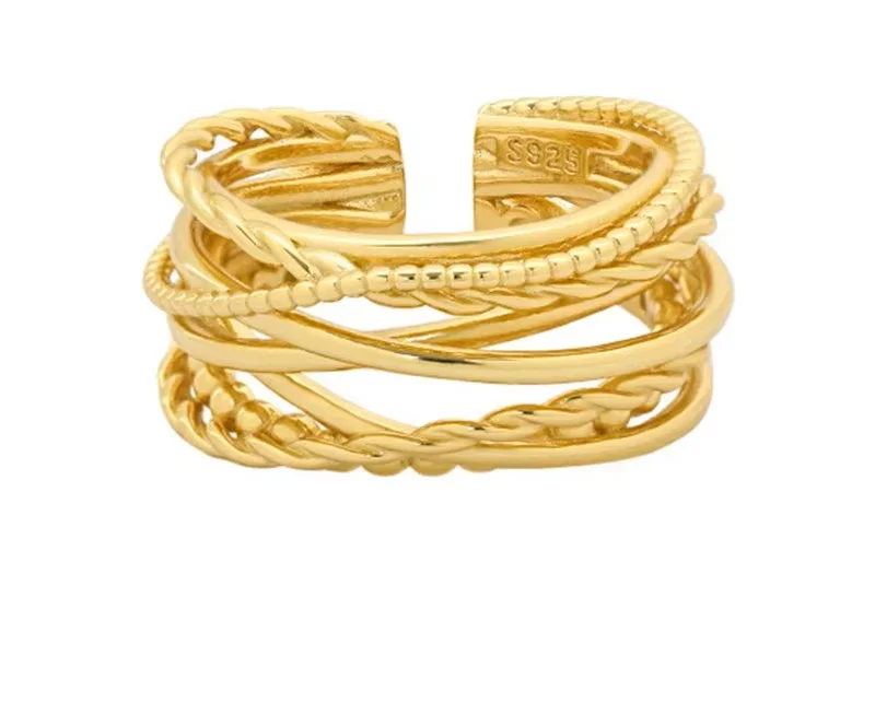 Φωτογραφία προϊόντος: Peach Jewelry Isabella Δαχτυλίδι Ασήμι 925 επιχρυσωμένο 18Κ Γραμμικό
