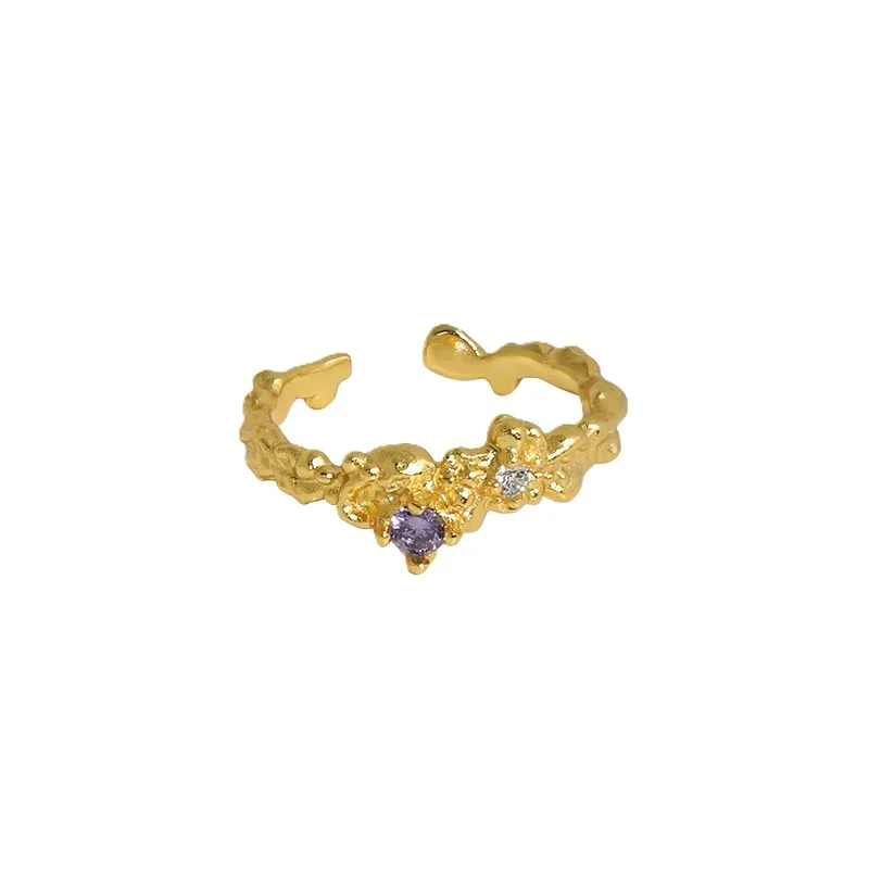 Φωτογραφία προϊόντος: Peach Jewelry Isabella Δαχτυλίδι Ασήμι 925 Επιχρυσωμένο 18Κ Μωβ και Άσπρο Ζιρκόν