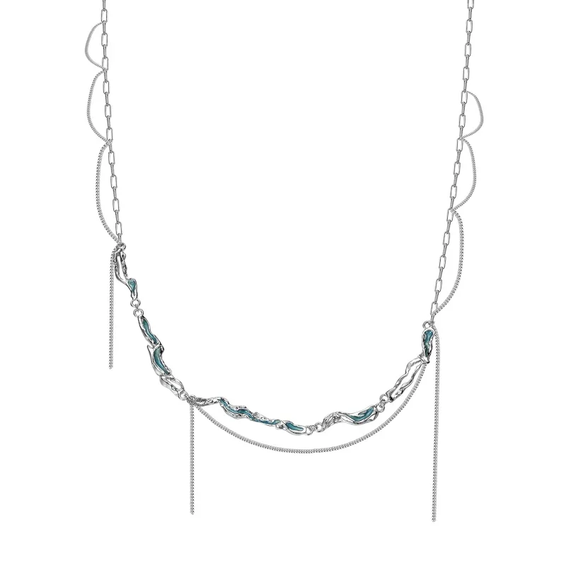 Φωτογραφία προϊόντος: Peach Jewelry Isabella Κολιέ Ασήμι 925 Ρόδιο Aqua Περίτεχνο