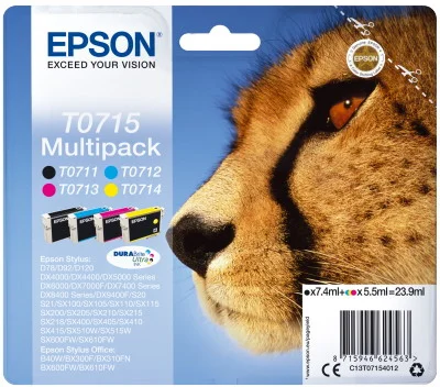Φωτογραφία προϊόντος: Ink Epson T0715 C13T07154020 Multipack 4 Colours - C13T07154012